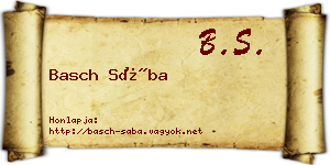 Basch Sába névjegykártya